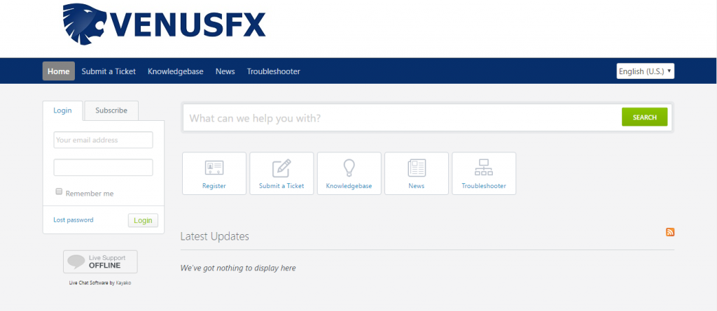 VENUSFX CUSTOMER SUPPORT