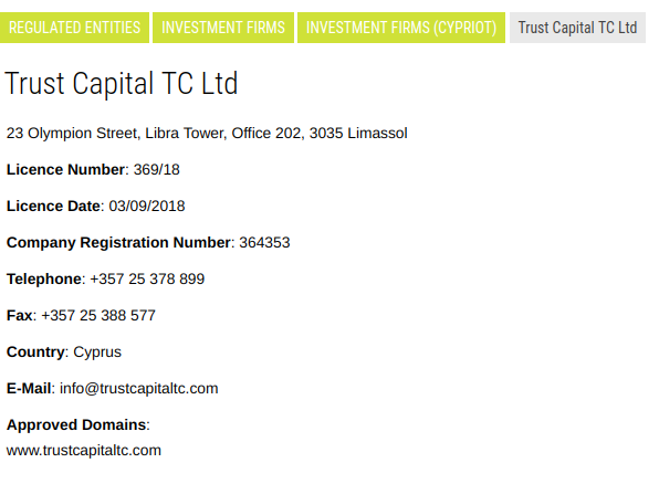 Trust Capital TC scam